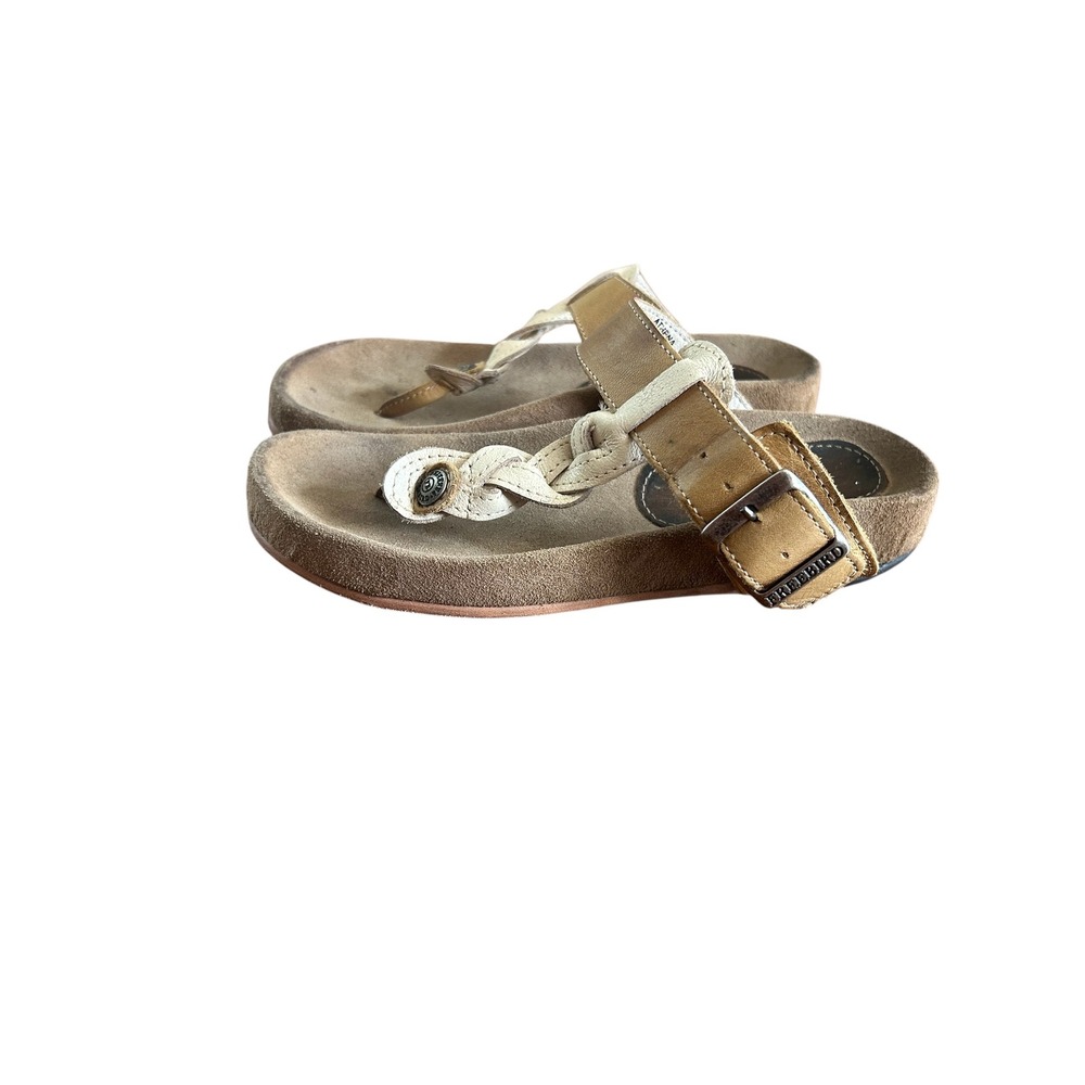 Freebird Athena Tan Leather Braided Thong‎ Sandals Buckle Womens Size 5